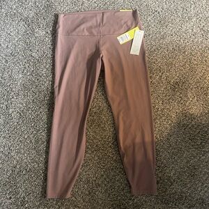 Mauve/Light Brown High-Waisted Leggings ribbed Leggings Size XL